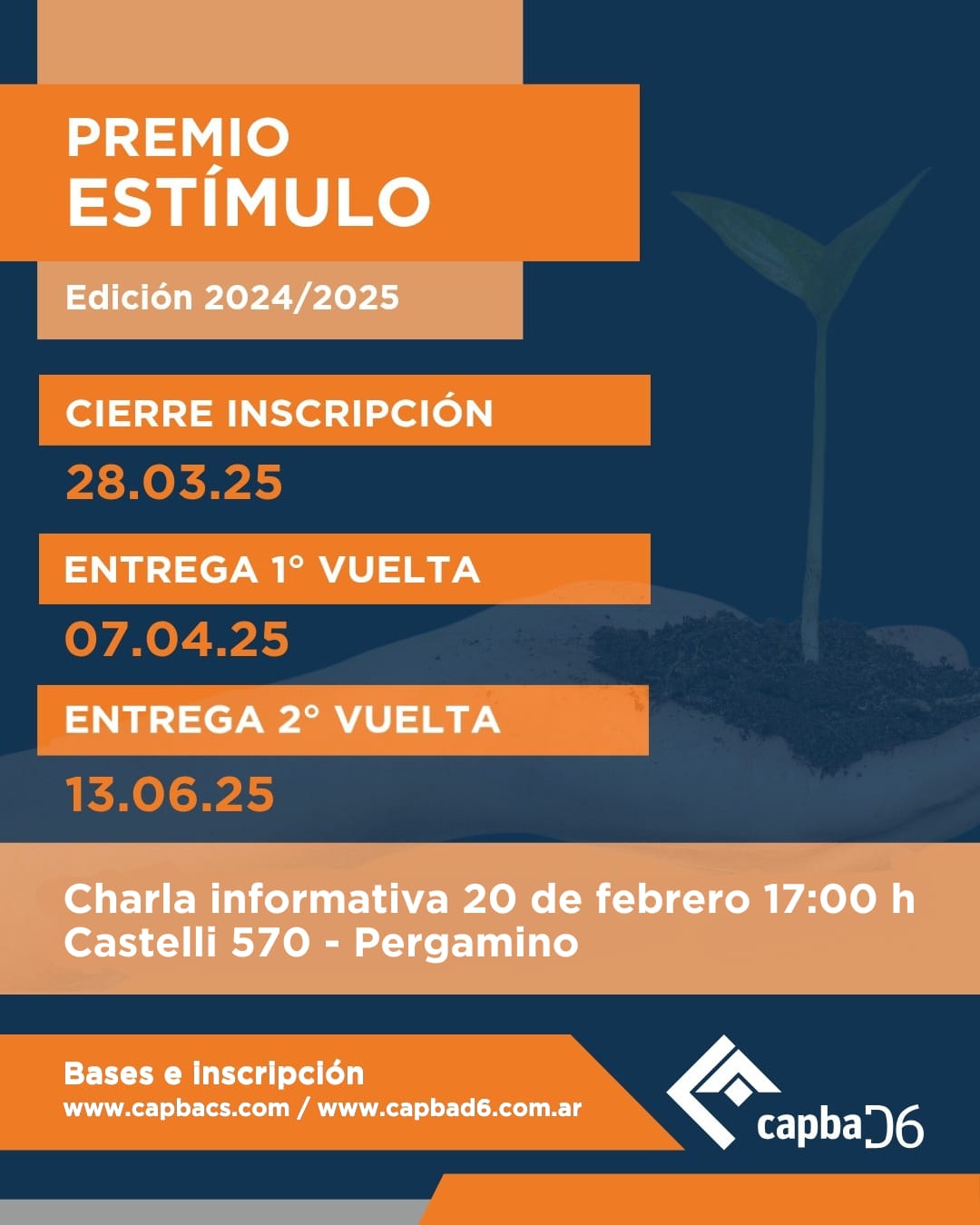Premio Estímulo 2024 / 2025: Cambio de día y hora charla informativa