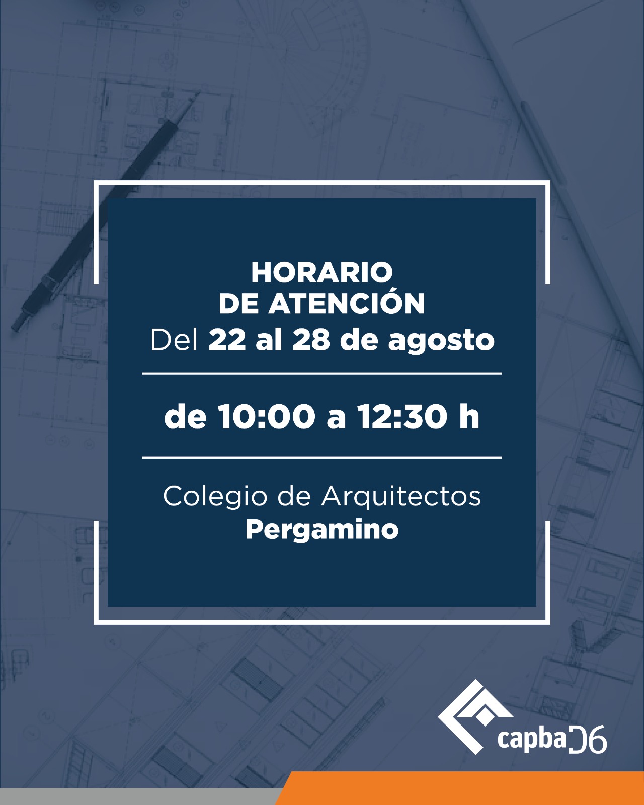 Horario de atención del 22 al 28 de agosto