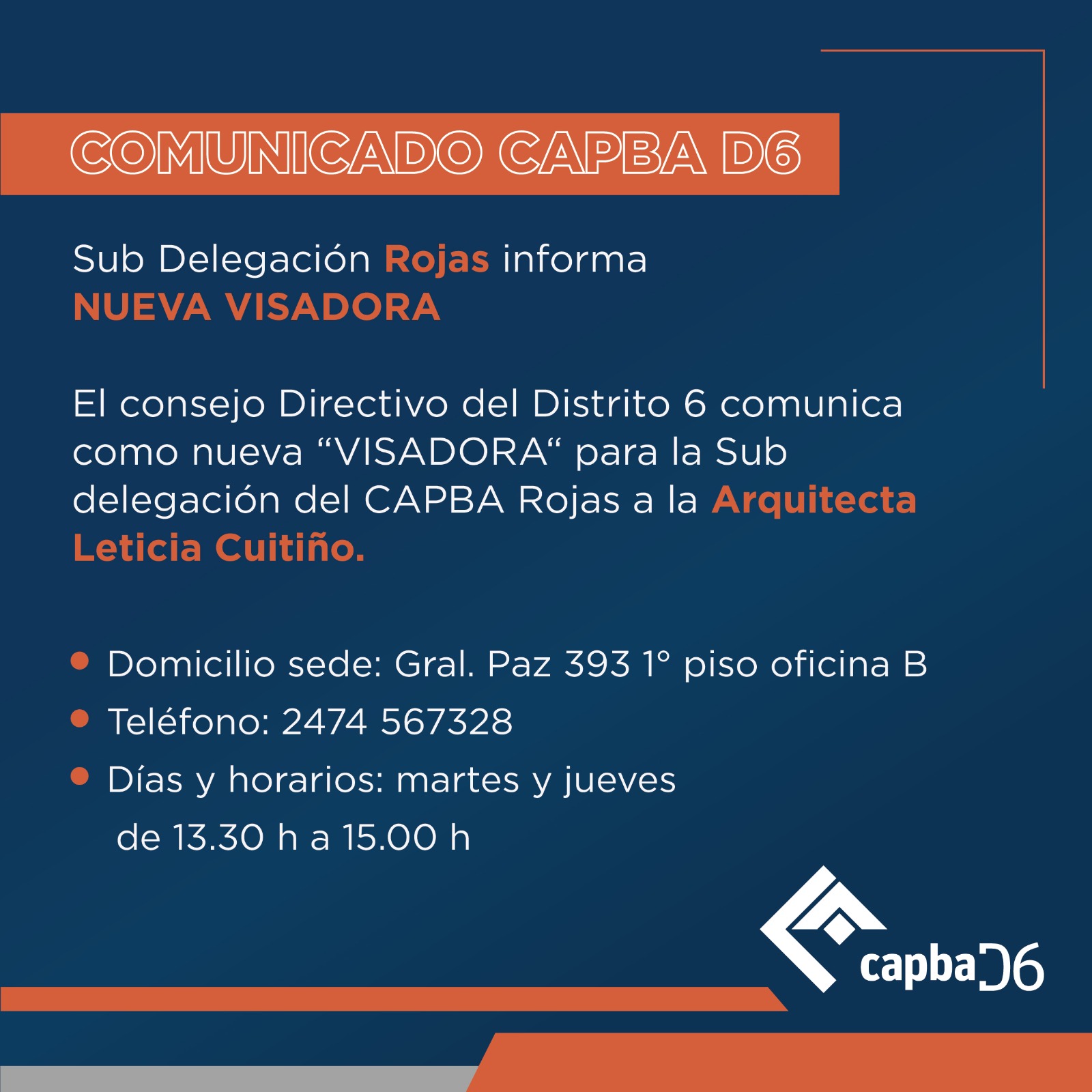 Comunicado CAPBA D6