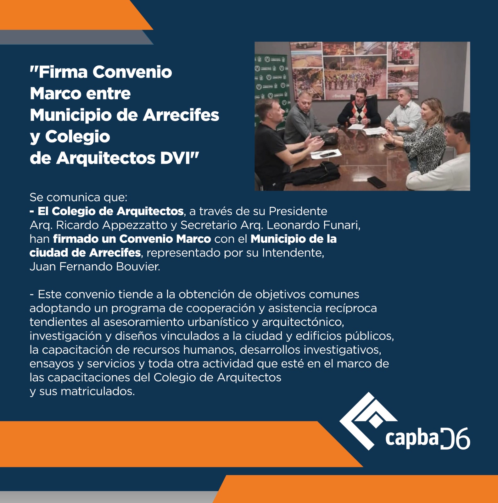 Firma Convenio Marco entre Municipio de Arrecifes y Colegio de Arquitectos DVI