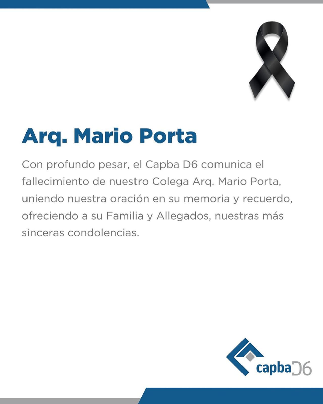 Arq. Mario Porta – QEPD