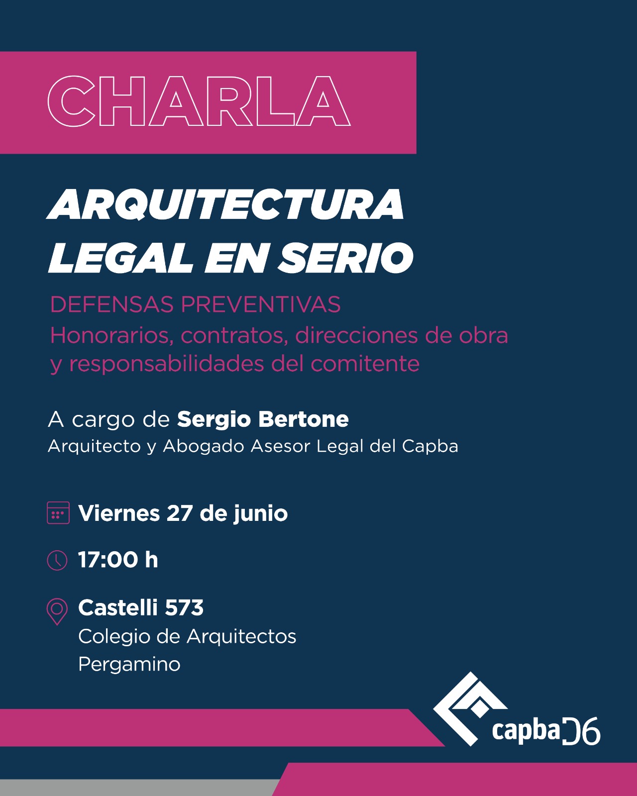 CHARLA: Arquitectura legal en serio