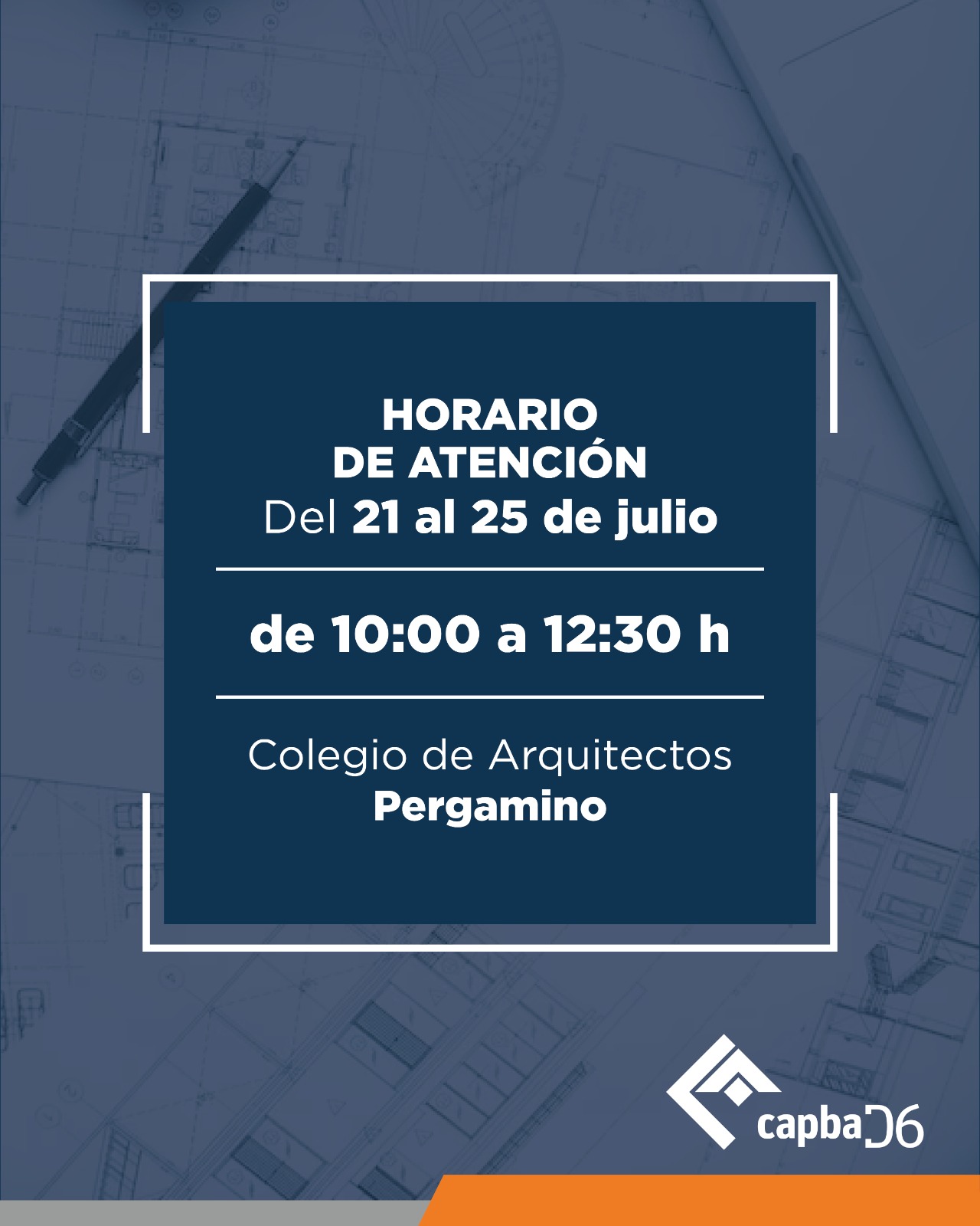 Horario de atención del 21 al 25 de julio