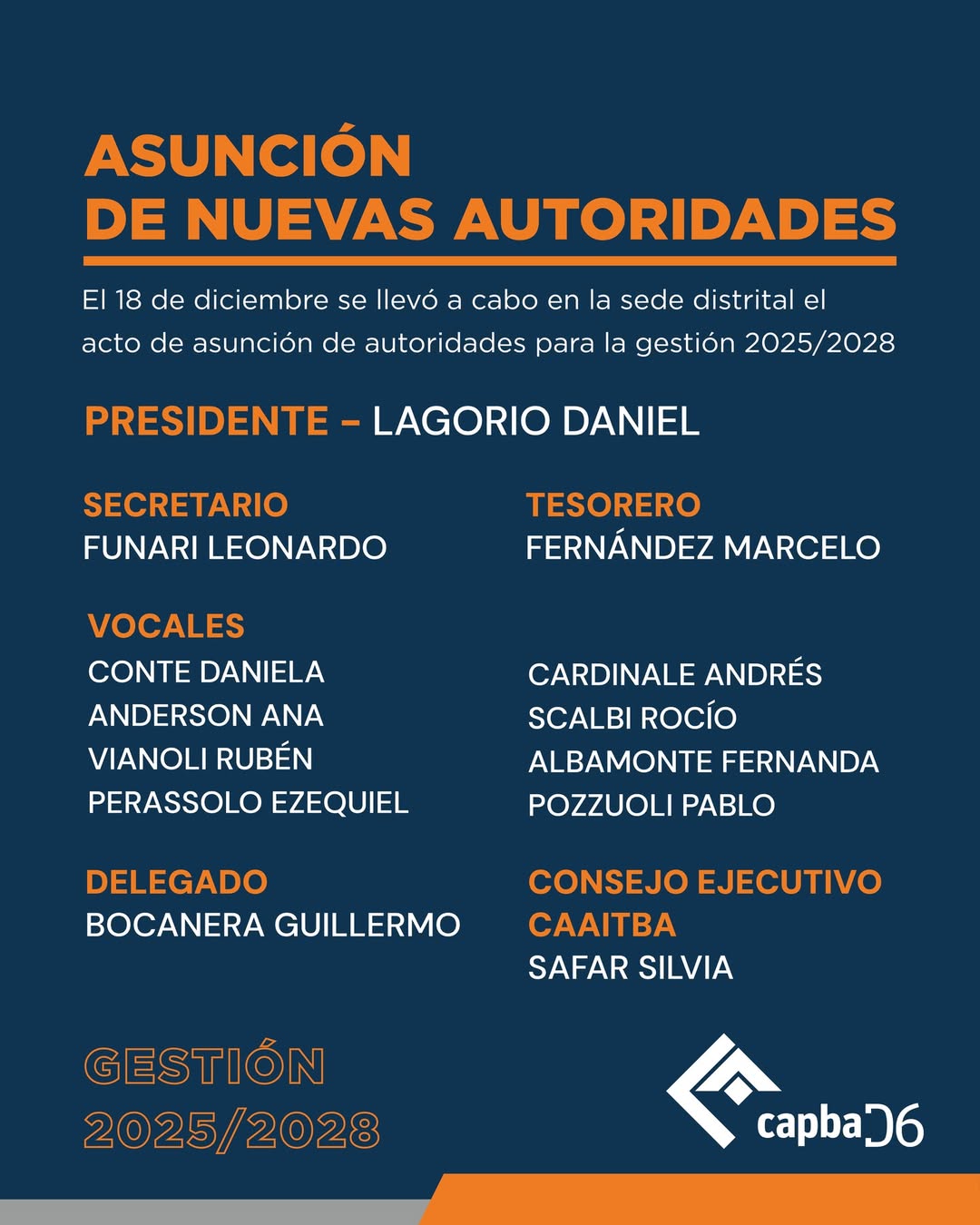 Asunción de nuevas autoridades