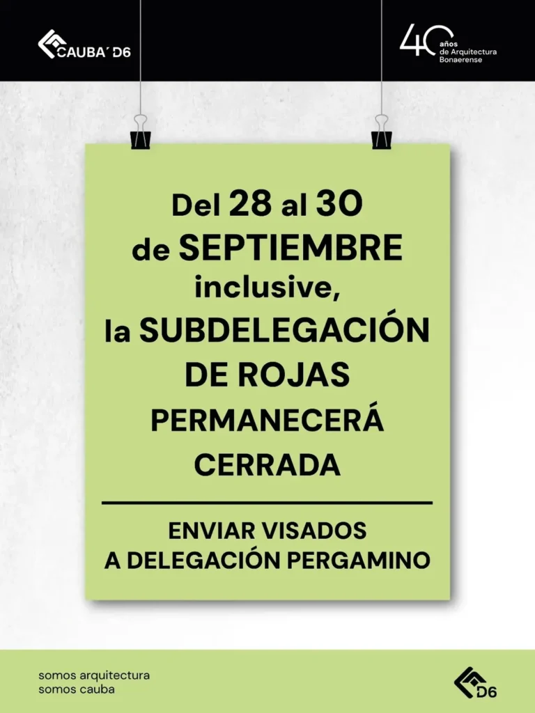 Información importante: Subdelegación Rojas