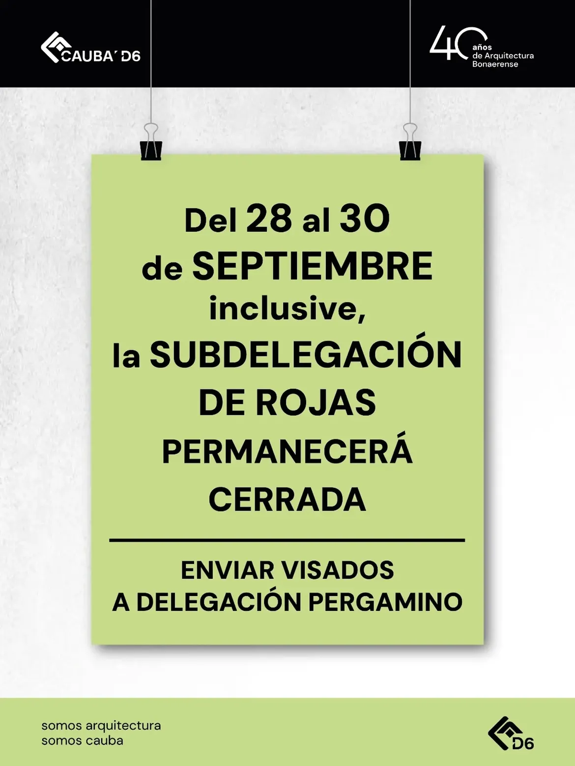 Información importante: Subdelegación Rojas