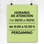 Pergamino: Horarios de atención del 26 al 30/10