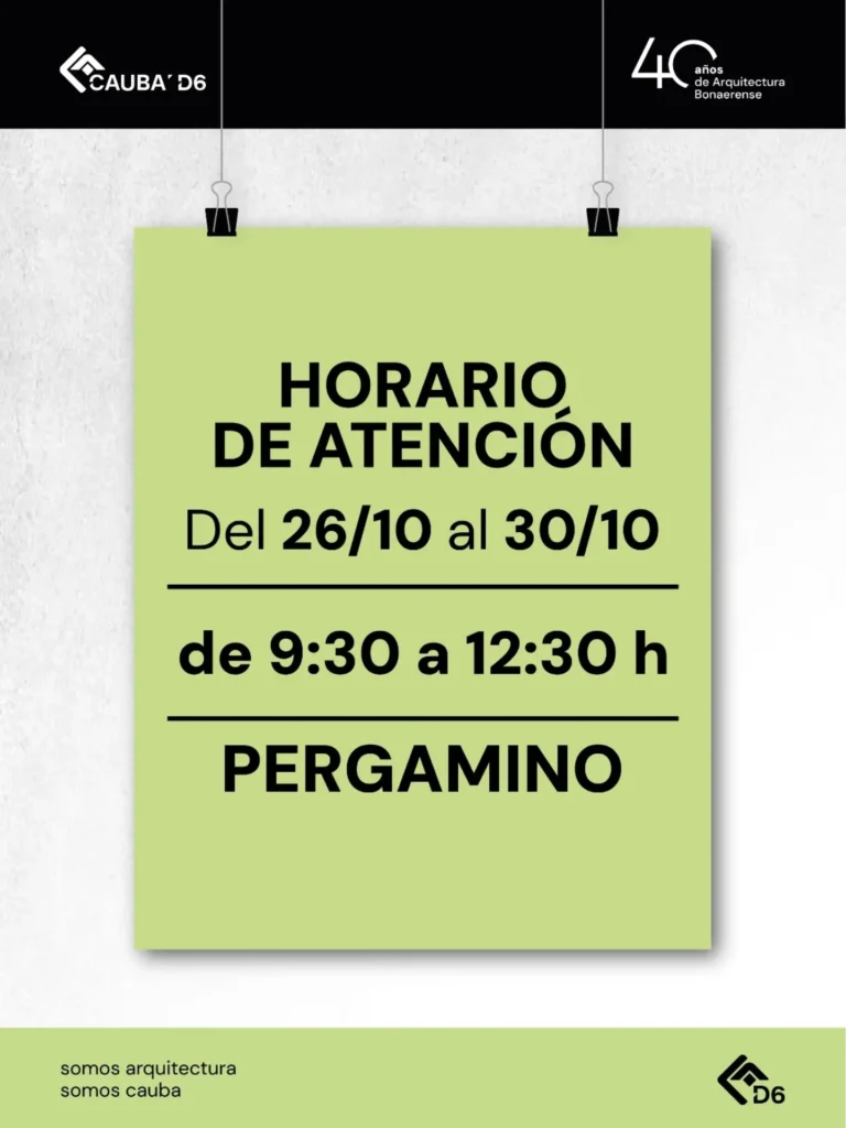 Pergamino: Horarios de atención del 26 al 30/10